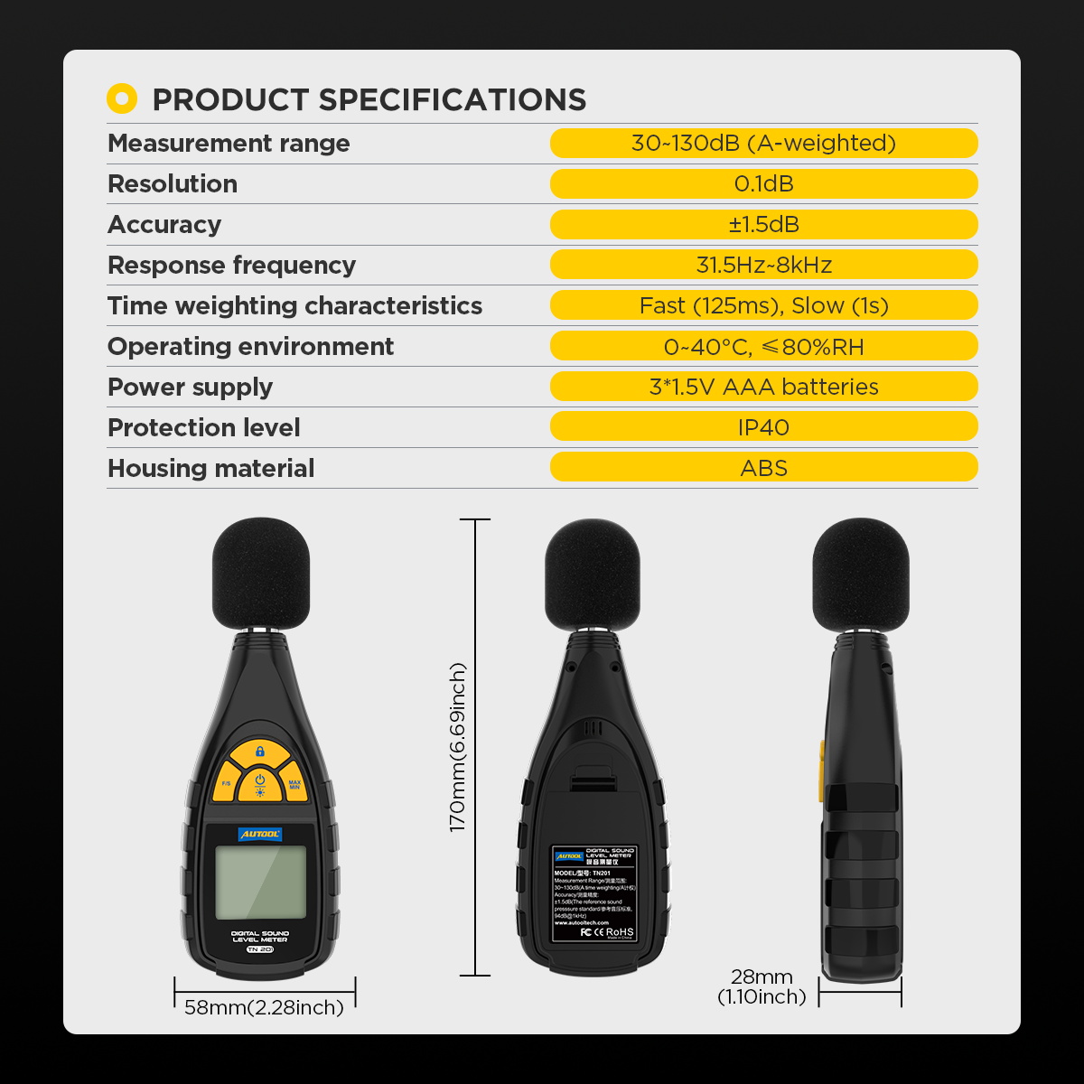 TN201 Digital Sound Level Meter - Image 10