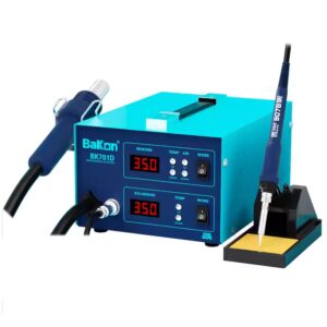 soldering iron + solder heat gun