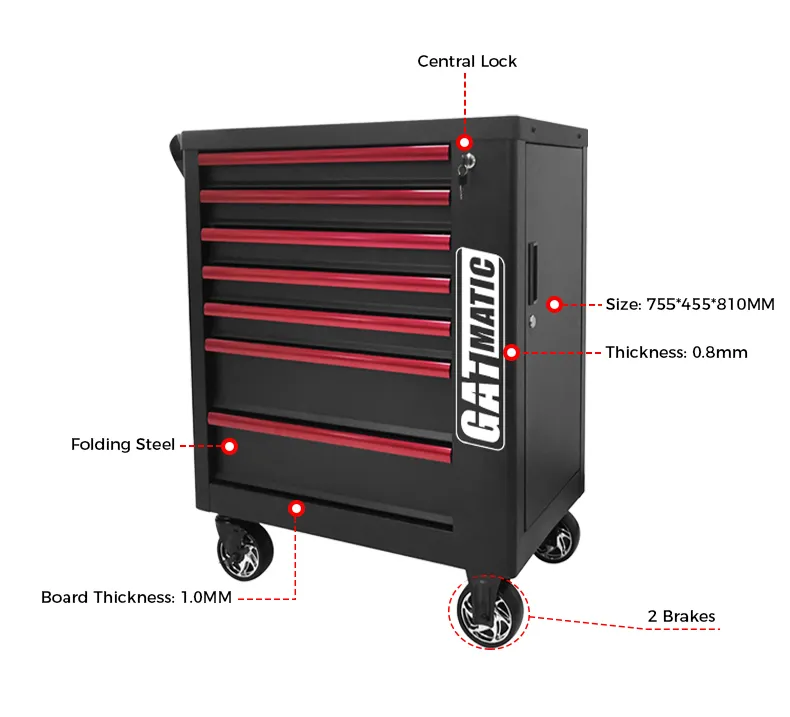 7 drawers tool trolly 381pcs - Image 10